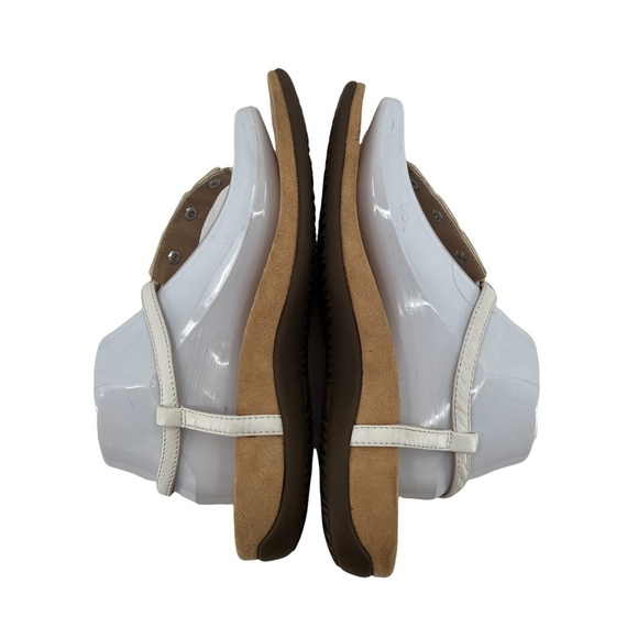 Vionic White Gold Embellished Rest Nala T-Strap Flat Sandals Size 8 Wide Women’s - Picture 6 of 8